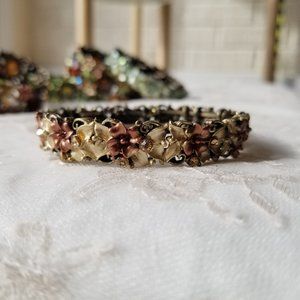 Floral Metallic Bracelet, Adjustable